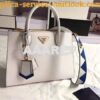 Replica Prada Raffia and Leather Bag 1BC126 2