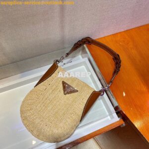 Replica Prada Raffia and Leather Bag 1BC126 2