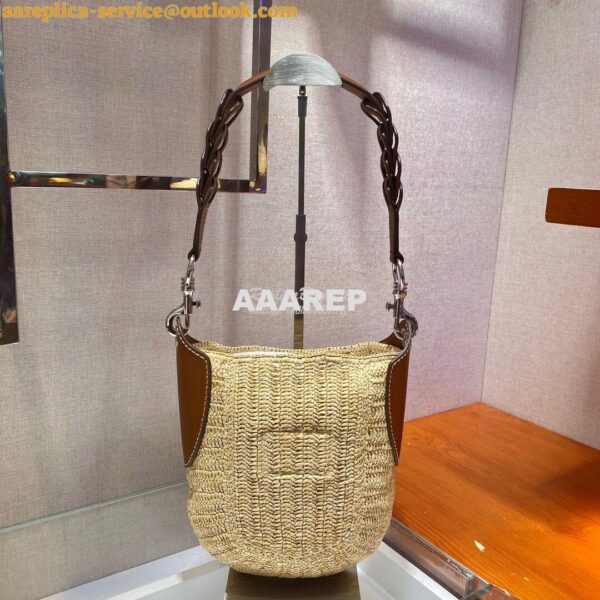 Replica Prada Raffia and Leather Bag 1BC126 7