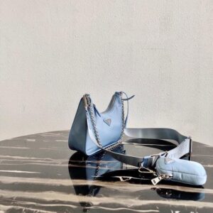 Replica Prada 1BH204 Prada Re-Edition 2005 Nylon Bag Light Blue