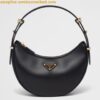 Replica Prada Arque Shoulder Bag in Brown Leather 2