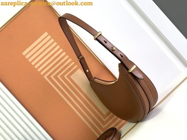 Replica Prada Arque Shoulder Bag in Brown Leather 4