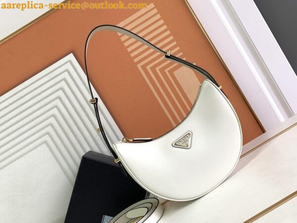 Replica Prada Arque Shoulder Bag in White Leather 5