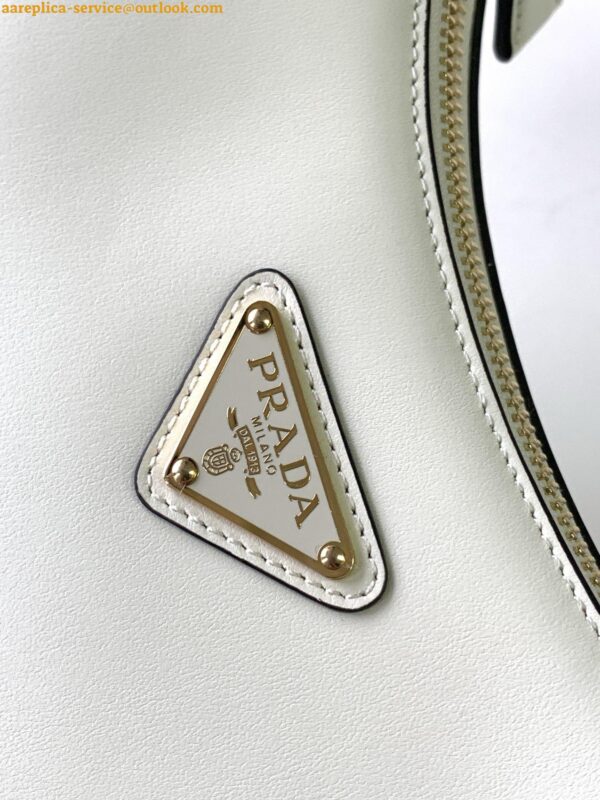 Replica Prada Arque Shoulder Bag in White Leather 10