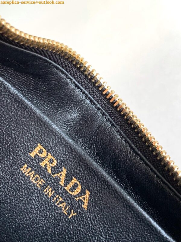 Replica Prada Arque Shoulder Bag with Flap in Black Leather 9