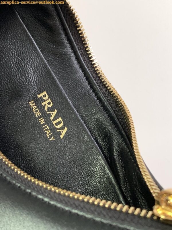 Replica Prada Arque Shoulder Bag with Flap in Black Leather 23