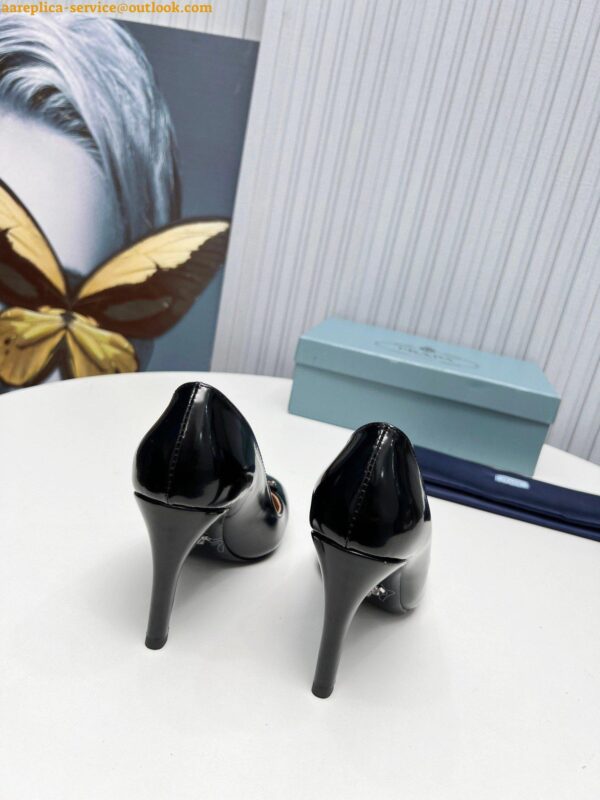 Replica Prada Pumps 85mm In Black Patent Leather 6