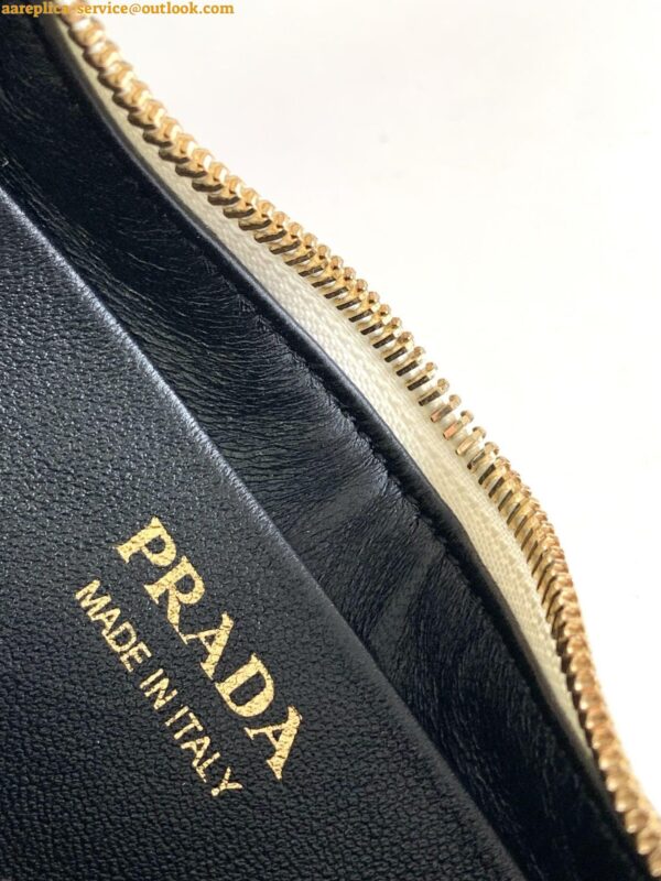 Replica Prada Arque Shoulder Bag with Flap in White Leather 9