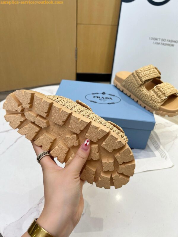 Replica Prada Women's Crochet Sandals in Natural Raffia 6
