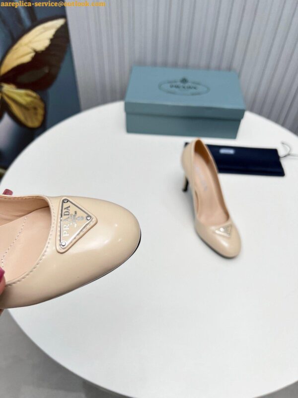 Replica Prada Pumps 85mm In Powder Pink Patent Leather 10