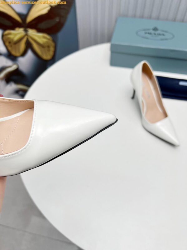 Replica Prada Pumps 95mm in White Patent Leather 8