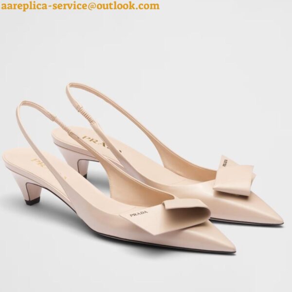 Replica Prada Slingback Pumps 45mm in Powder Brushed Leather 3