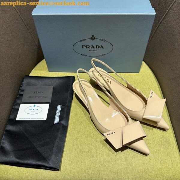 Replica Prada Slingback Pumps 45mm in Powder Brushed Leather 11