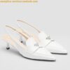 Replica Prada Slingback Pumps 45mm in Powder Brushed Leather