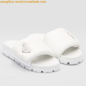 Replica Prada Slides In White Soft Padded Nappa Leather