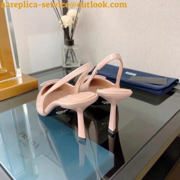 Replica Prada Slingback Pumps 75MM In Powder Brushed Leather 9