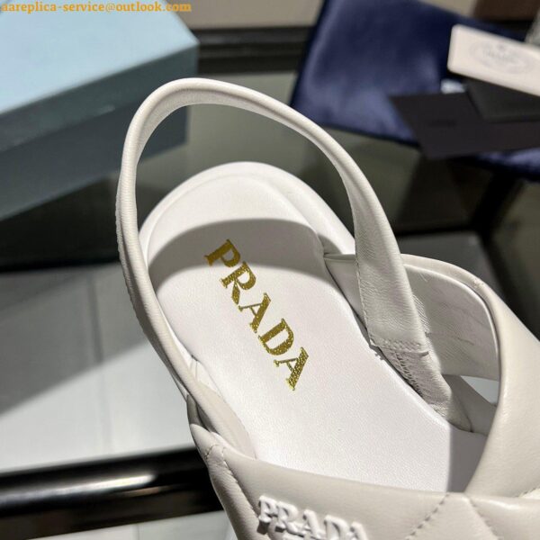 Replica Prada Flatform Sandals In White Quilted Nappa Leather 7