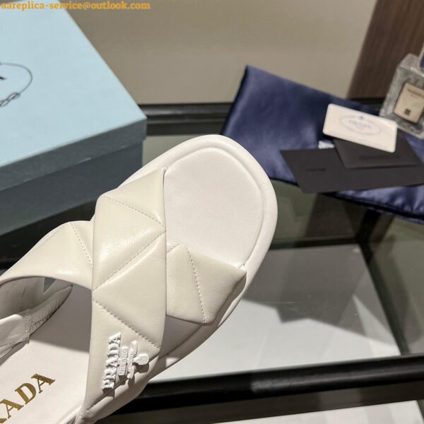 Replica Prada Flatform Sandals In White Quilted Nappa Leather 8