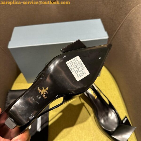 Replica Prada Slingback Pumps In Black Brushed Leather 5