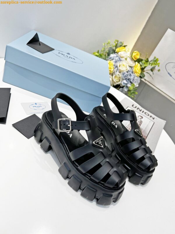 Replica Prada Foam Sandals in Black Rubber 6