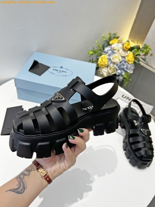 Replica Prada Foam Sandals in Black Rubber 7