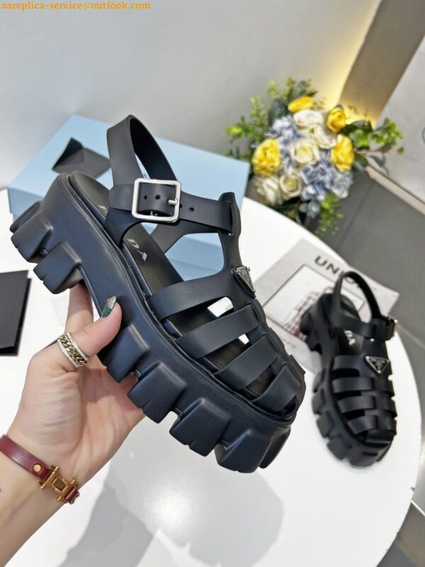 Replica Prada Foam Sandals in Black Rubber 8