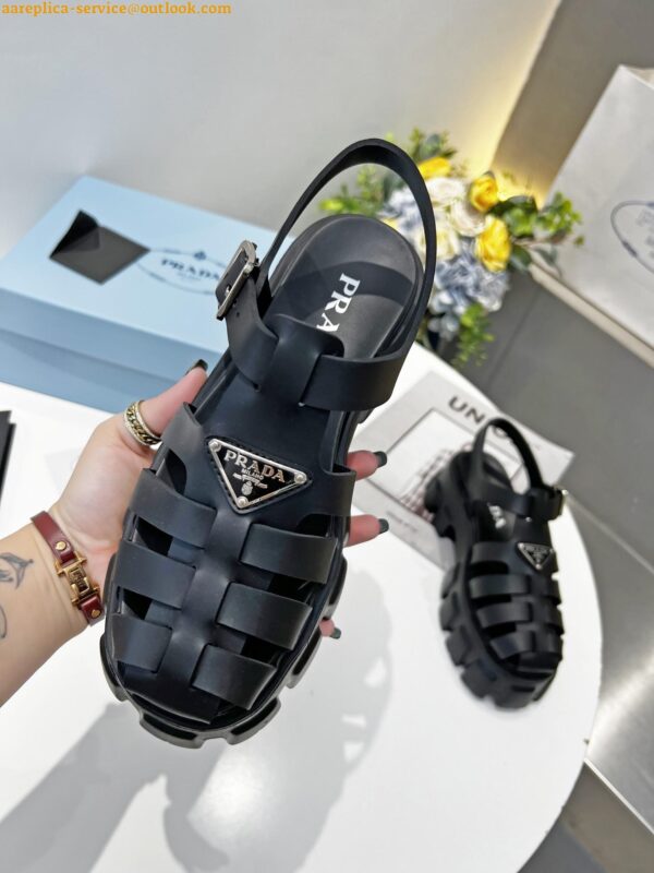 Replica Prada Foam Sandals in Black Rubber 9