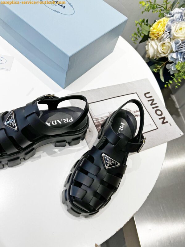 Replica Prada Foam Sandals in Black Rubber 10