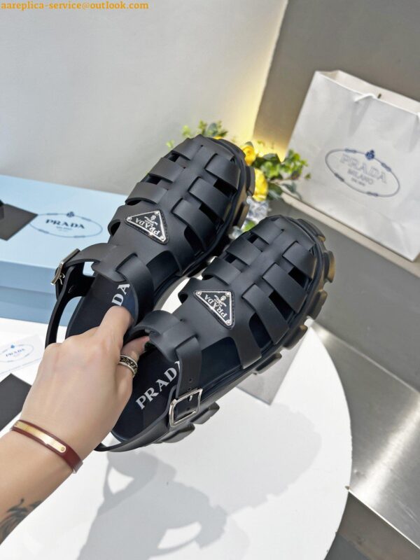 Replica Prada Foam Sandals in Black Rubber 11