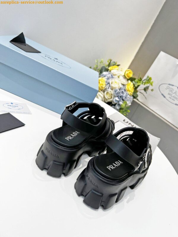 Replica Prada Foam Sandals in Black Rubber 12