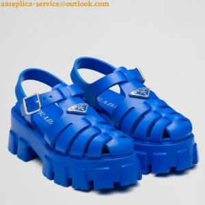 Replica Prada Foam Sandals in Blue Rubber