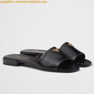 Replica Prada Women's Slides in Black Saffiano Leather 2