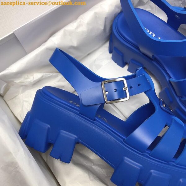 Replica Prada Foam Sandals in Blue Rubber 12