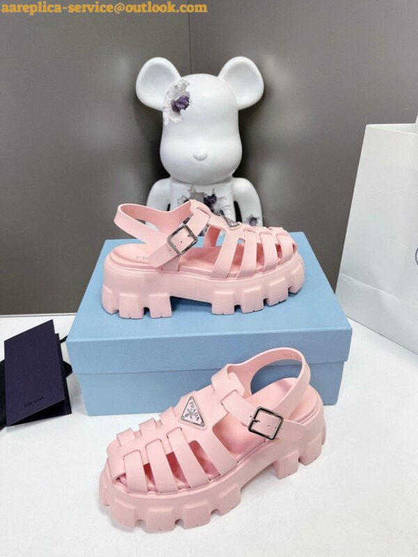 Replica Prada Foam Sandals in Light Pink Rubber 3