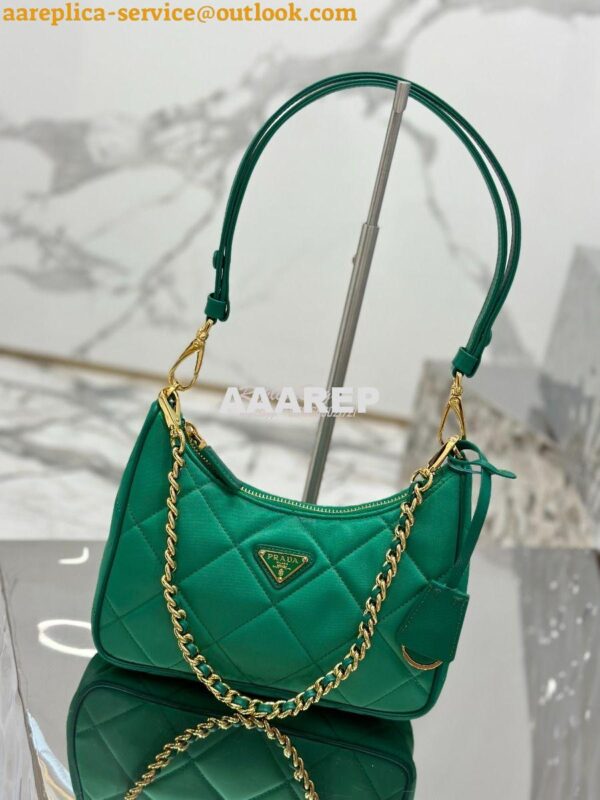 Replica Prada Re-Edition 1995 Chaîne Re-Nylon mini-bag 1BC204 Green 3