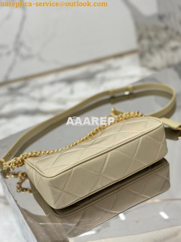 Replica Prada Re-Edition 1995 Chaîne Re-Nylon mini-bag 1BC204 Beige 15