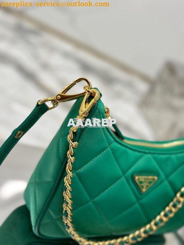 Replica Prada Re-Edition 1995 Chaîne Re-Nylon mini-bag 1BC204 Green 6