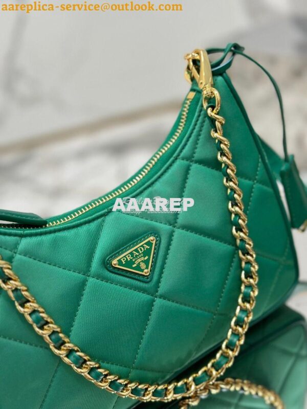 Replica Prada Re-Edition 1995 Chaîne Re-Nylon mini-bag 1BC204 Green 7