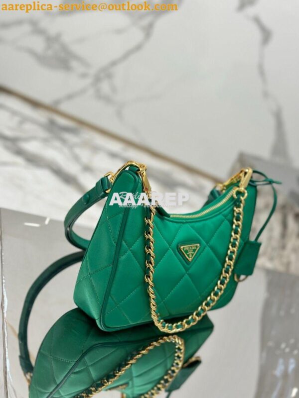 Replica Prada Re-Edition 1995 Chaîne Re-Nylon mini-bag 1BC204 Green 8