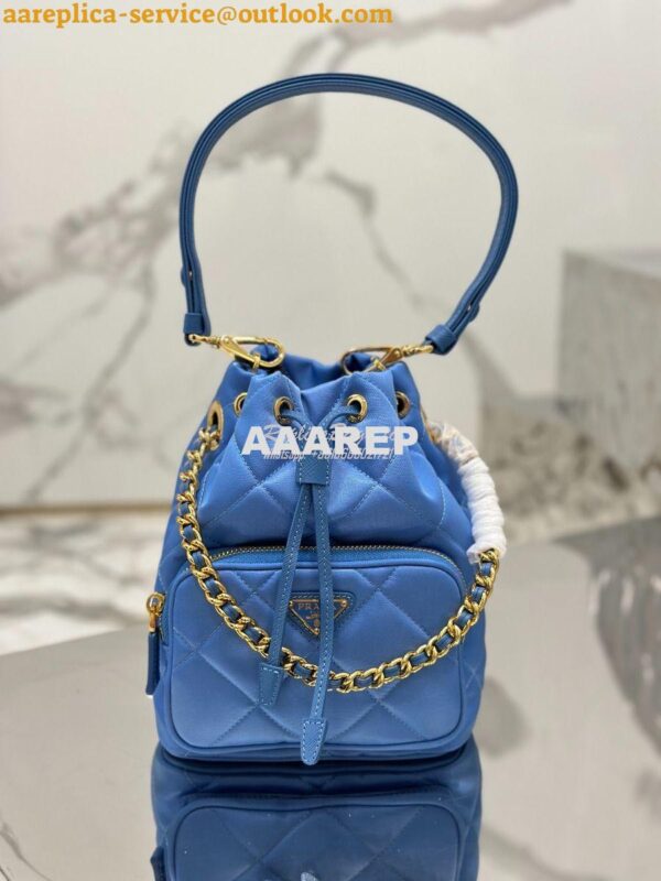 Replica Prada Re-Edition 1995 Chaîne Re-Nylon shoulder bag 1BH038 Blue 3