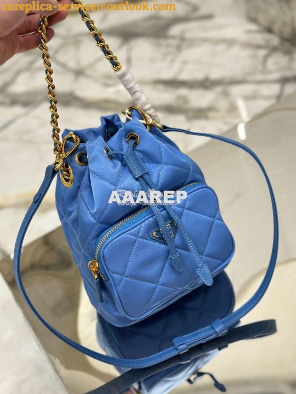 Replica Prada Re-Edition 1995 Chaîne Re-Nylon shoulder bag 1BH038 Blue 4