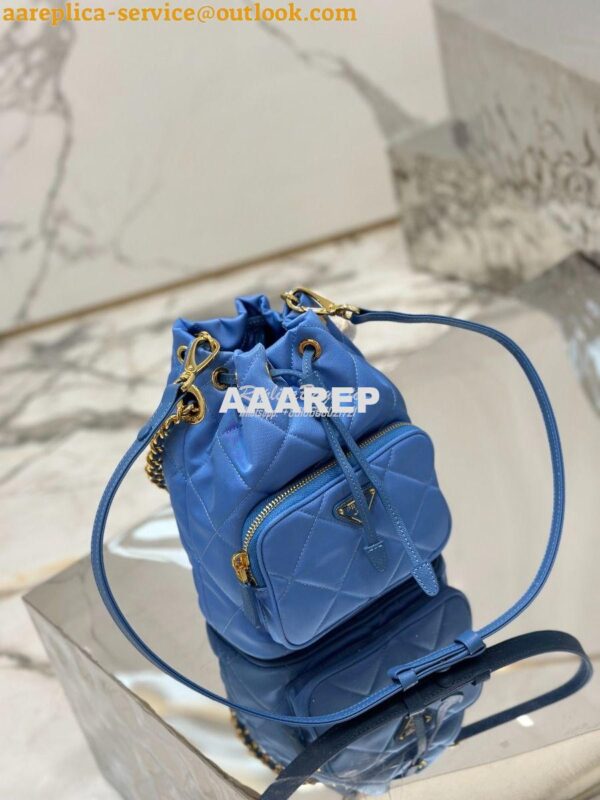 Replica Prada Re-Edition 1995 Chaîne Re-Nylon shoulder bag 1BH038 Blue 5