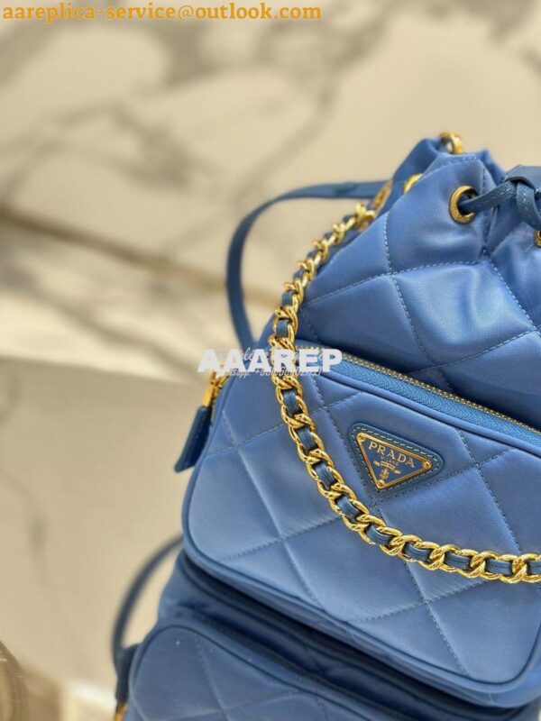 Replica Prada Re-Edition 1995 Chaîne Re-Nylon shoulder bag 1BH038 Blue 6