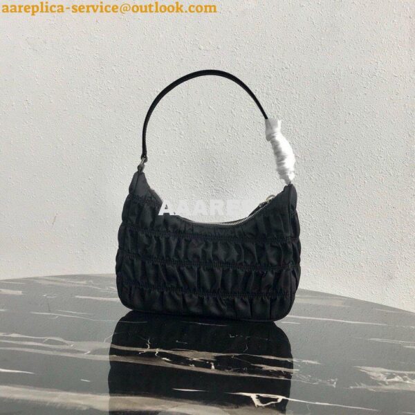 Replica Prada 1NE204 Prada Nylon and Saffiano Leather Mini Bag in Black 4