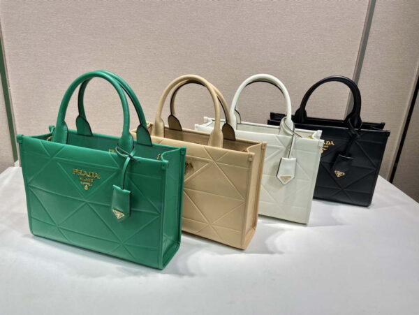 Replica Prada 1BA379 Small leather Prada Symbole bag with topstitching Green 3