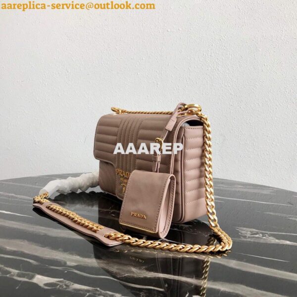 Replica Prada 1BD108 Medium Leather Prada Diagramme Bag Apricot 3