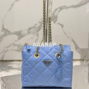 Replica Prada Re-Edition 1995 Chaîne Re-Nylon tote bag 1BG468 Blue