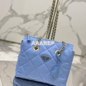 Replica Prada Re-Edition 1995 Chaîne Re-Nylon tote bag 1BG468 Blue 2