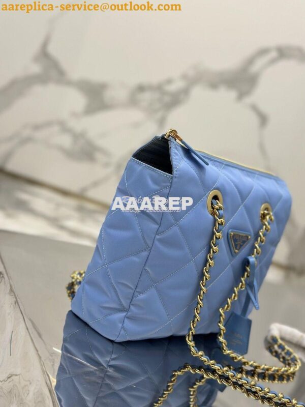 Replica Prada Re-Edition 1995 Chaîne Re-Nylon tote bag 1BG468 Blue 7