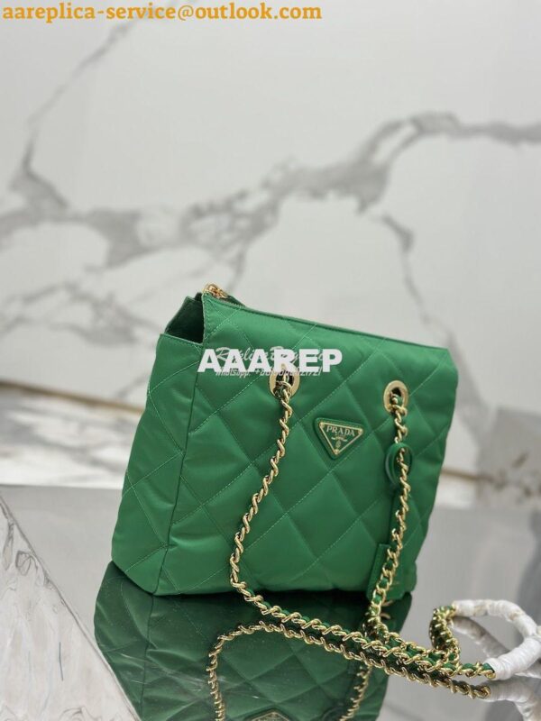 Replica Prada Re-Edition 1995 Chaîne Re-Nylon tote bag 1BG468 Green 7